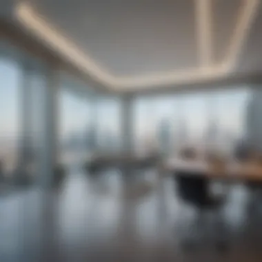 Modern Workspace Aesthetics in JAFZA One Tower Interior design of JAFZA One Tower reflecting modern workspace aesthetics