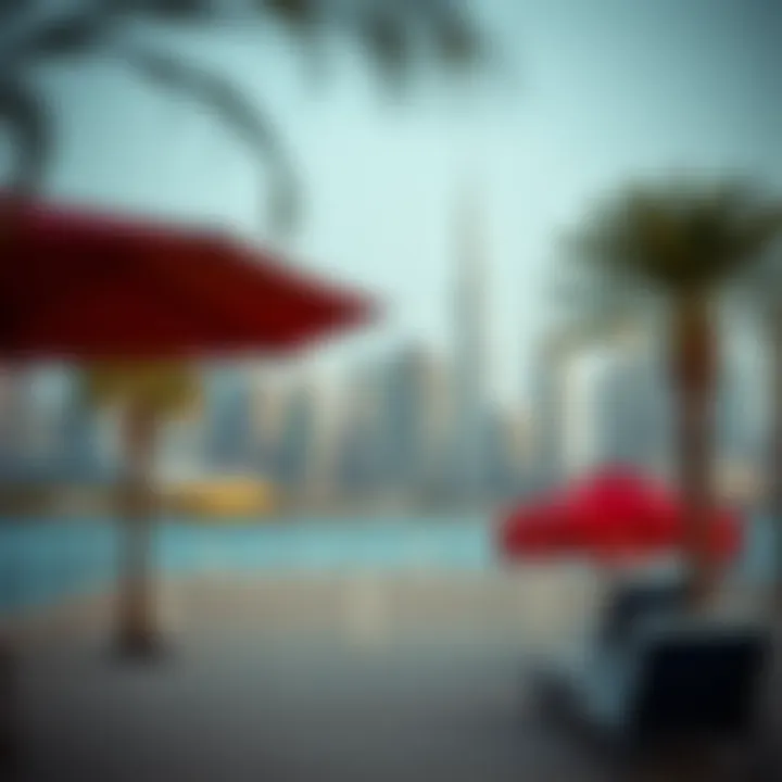 Dubai's Iconic Skyline Framed by JBR Beach Stunning skyline view from JBR Beach