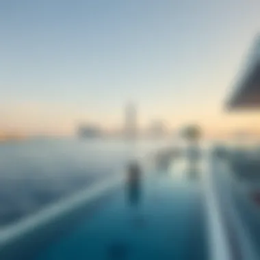 A serene waterfront view from a luxury property in Dubai