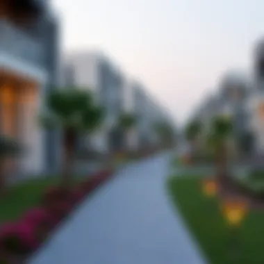 Residential Area in MotorCity Vibrant residential area in MotorCity, featuring contemporary buildings and landscaped gardens