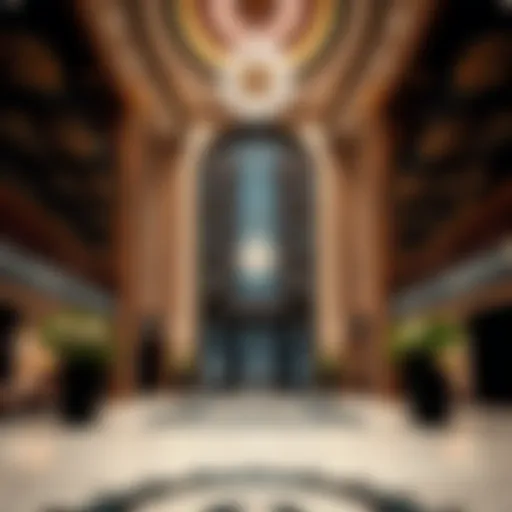 Luxurious lobby of Mövenpick Downtown Dubai