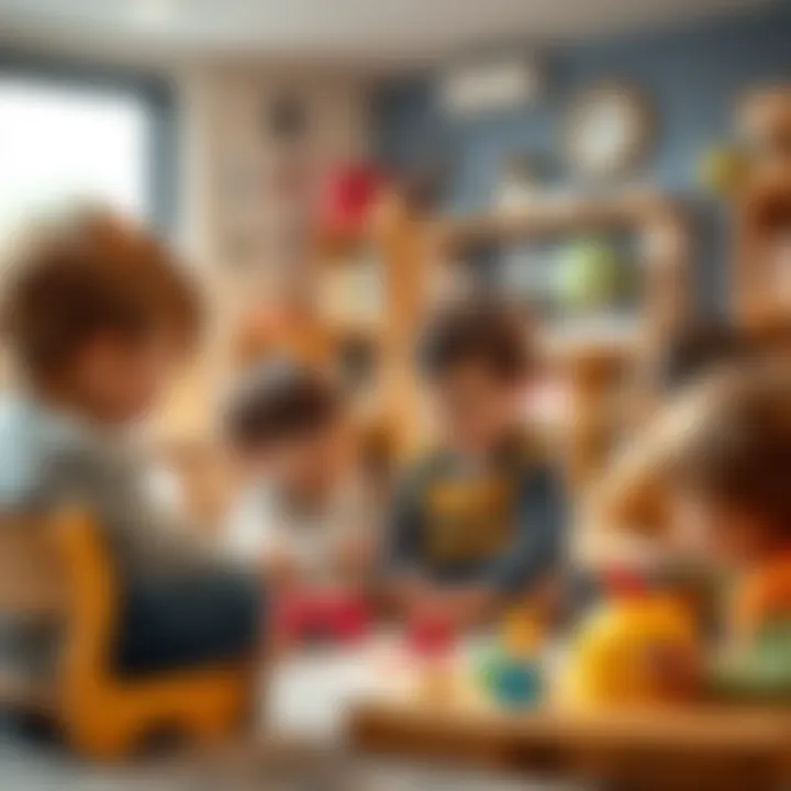Children engaging in interactive learning activities