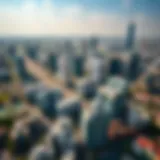 Aerial View of Karama's Office Landscape Aerial view of office buildings in Karama, showcasing urban landscape