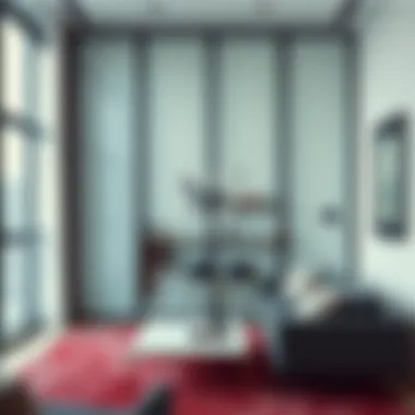 Elegant Partition Design in Urban Settings Stylish partition setup in an apartment