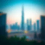 Luxurious Dubai skyline showcasing iconic buildings