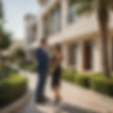 Real Estate Agent Engagement Real estate agent discussing property options