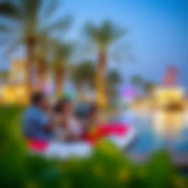 Leisure Activities in Riverland Tourists enjoying leisure activities in Riverland's entertainment zone