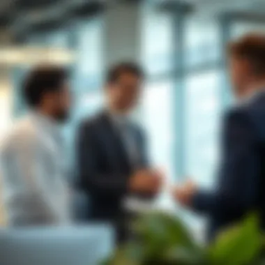 Real estate broker discussing with clients