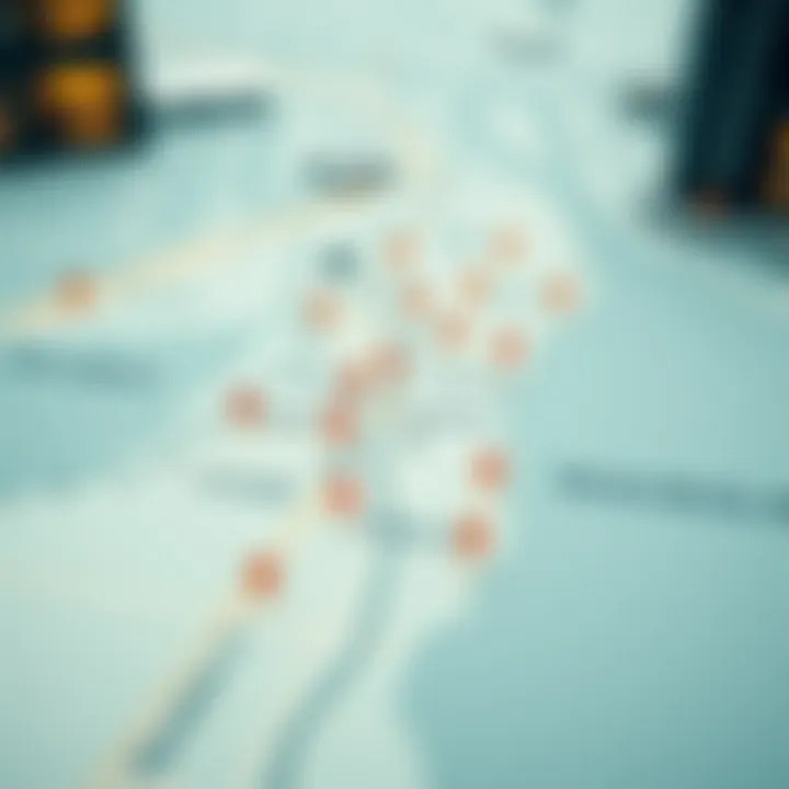 Map of Dubai with highlighted property areas