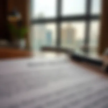 Close-up of rental agreement documents with a pen