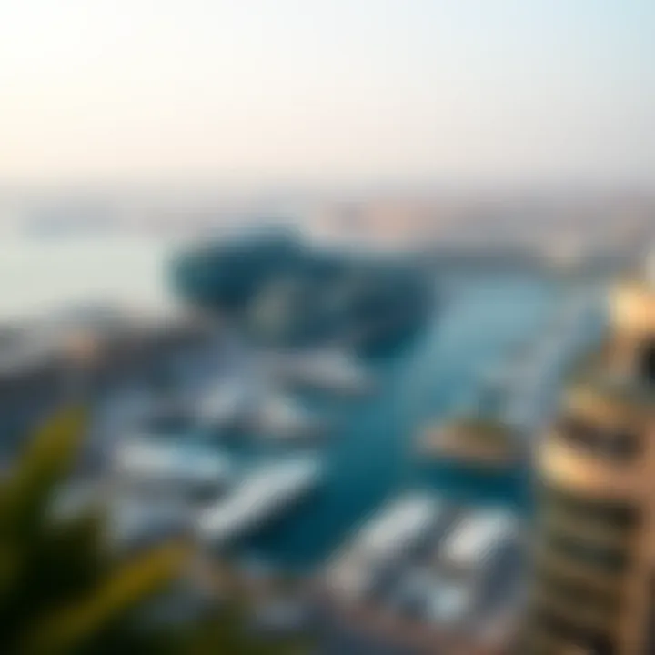 Panoramic View of Marina Dubai Panoramic view of Marina Dubai highlighting residential options