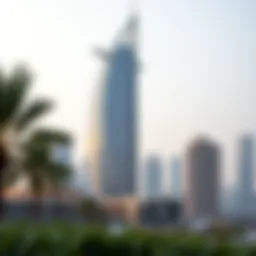 Stunning exterior view of Sahab Al Emarat Tower against the Dubai skyline