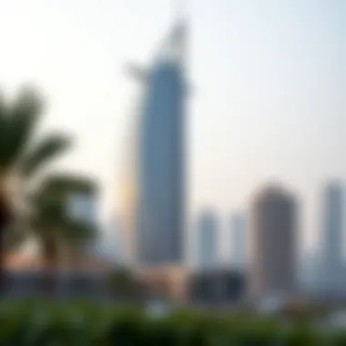 Stunning exterior view of Sahab Al Emarat Tower against the Dubai skyline