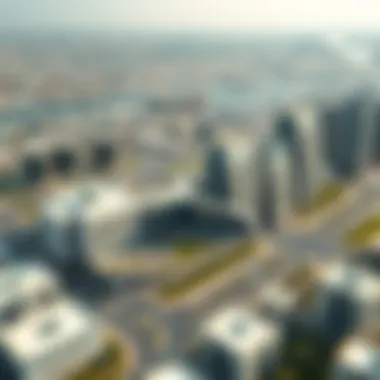 Aerial View of Shakhbout City Aerial view of Shakhbout City showcasing its modern architecture