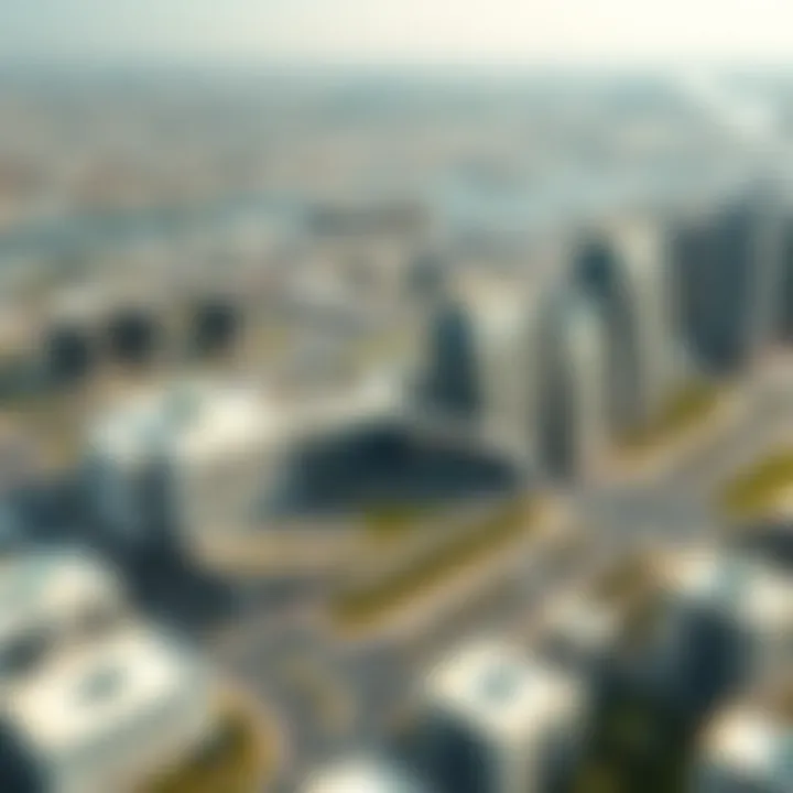 Aerial View of Shakhbout City Aerial view of Shakhbout City showcasing its modern architecture