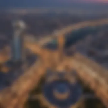 Panoramic skyline view of Sharjah from the top of the tower