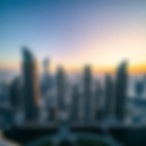 Stunning Panorama of the Silver Tower Cluster A panoramic view of the Silver Tower Cluster showcasing its distinctive architectural design