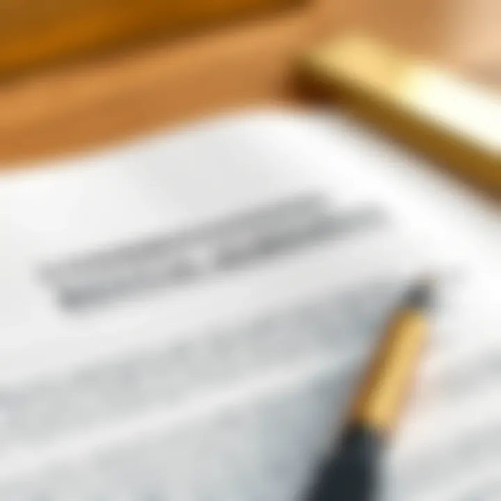 A close-up of a rental agreement document highlighting key legal terms