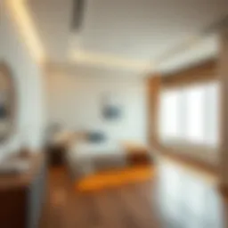 A modern single room rental showcasing a minimalist design