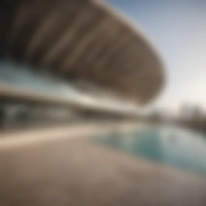 Architectural details of Stadium Point showcasing modern design