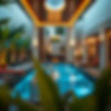 A luxurious spa setting offering relaxation treatments among lush surroundings.