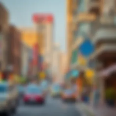 Vibrant Street View of Deira Vibrant street view of Deira showcasing rental options
