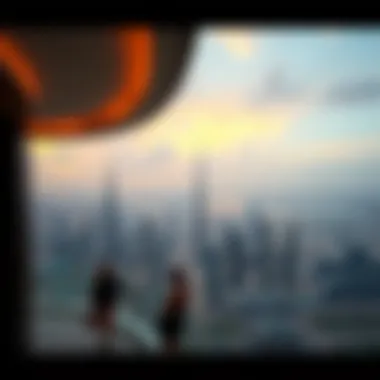 A panoramic view of Dubai from the Sulafa Tower's rooftop terrace