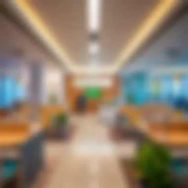 Interior Customer Service Areas Interior of Al Barsha RTA Happiness Center highlighting customer service areas