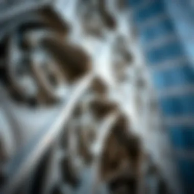 Intricate details of the facade of the Al Maktoum Building reflecting innovative design