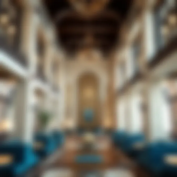 Interior spaces of the Al Maktoum Building highlighting the blend of tradition and modernity