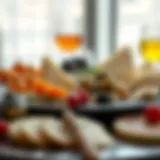 A beautifully arranged Turkish breakfast spread featuring assorted cheeses and olives