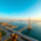 A panoramic view of Reem Island showcasing its iconic bridges