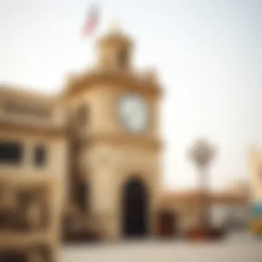 Historical context of the Deira Clocktower with old photographs and artifacts