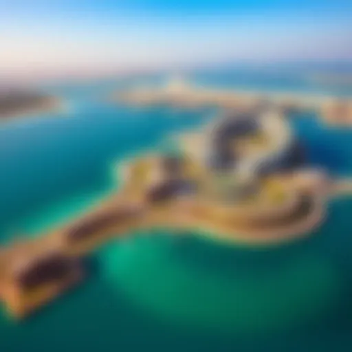 Aerial view of Palm Jumeirah showcasing its unique shape and luxury developments
