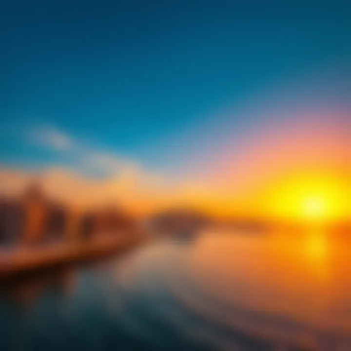 A vibrant sunset over the Palm Jumeirah, highlighting its beauty and allure