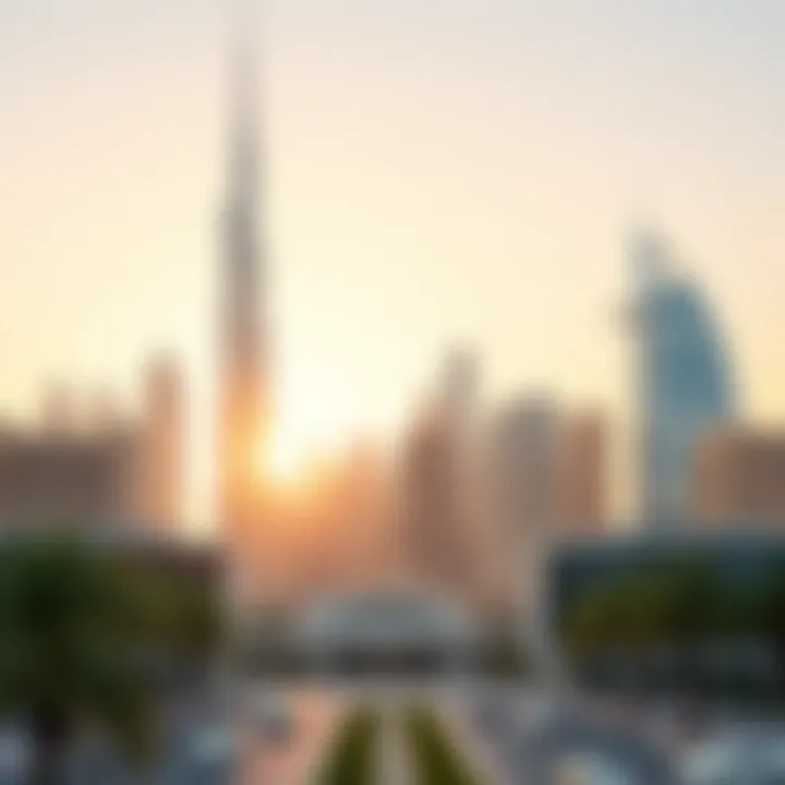 Dubai's Iconic Architecture and Real Estate Landscape Modern skyline of Dubai showcasing iconic architecture