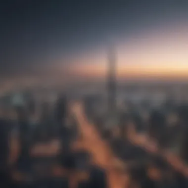 Dubai Skyline and Studio Rentals Overview of Dubai skyline with studio rentals