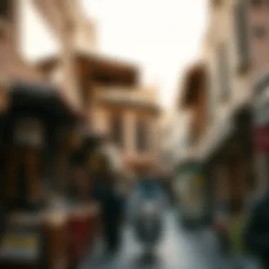 A picturesque view of the old market streets reflecting cultural heritage