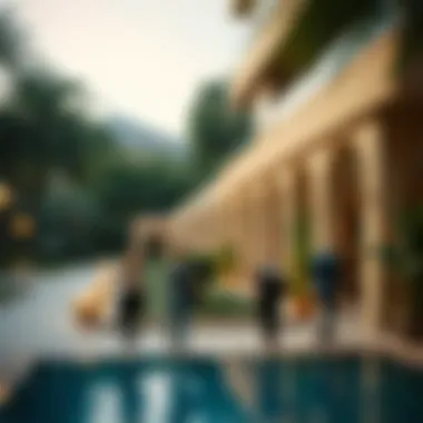 Visitors enjoying the serene environment of حديقة العين