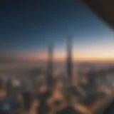 Breathtaking view from a luxury penthouse balcony overlooking Dubai skyline