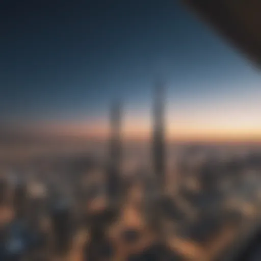 Breathtaking view from a luxury penthouse balcony overlooking Dubai skyline
