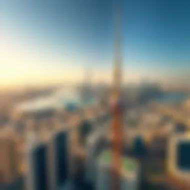 Panoramic view of Dubai and Sharjah skyline