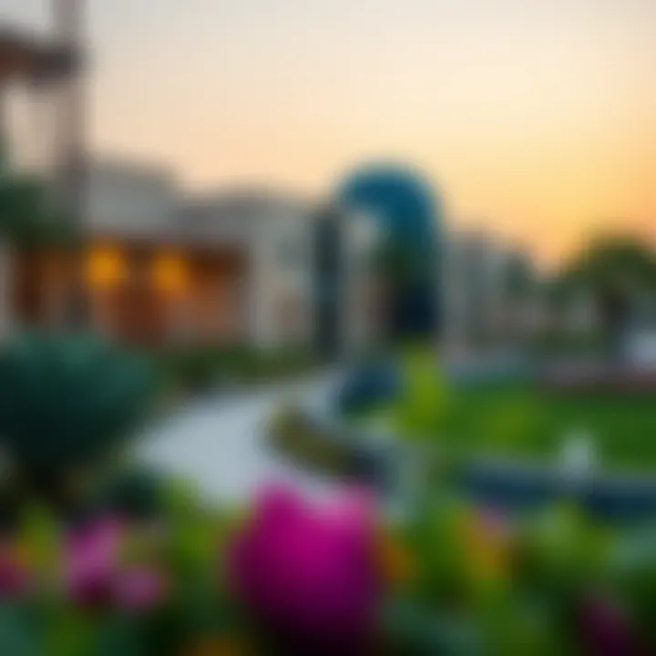 Architectural Beauty of Meadows Village Scenic view of Meadows Village showcasing unique architectural design