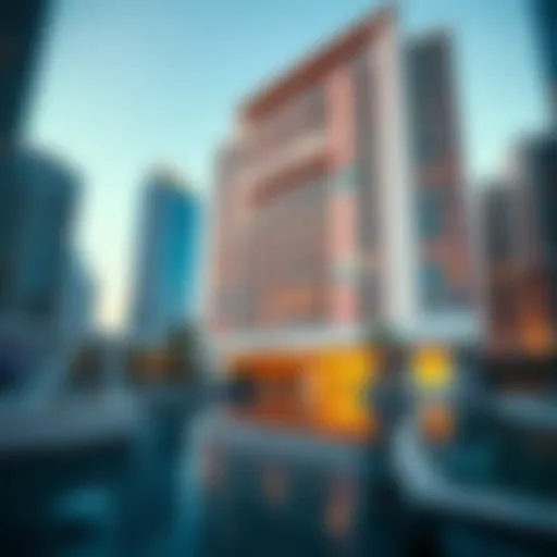 Architectural Elegance of Movenpick Hotel Apartment Stunning exterior view of Movenpick Hotel Apartment Downtown Dubai showcasing modern architecture