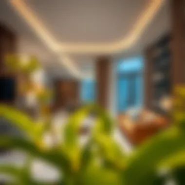 Sophisticated Interior Design of Living Space Luxurious living room interior in Movenpick Hotel Apartment with elegant furnishings