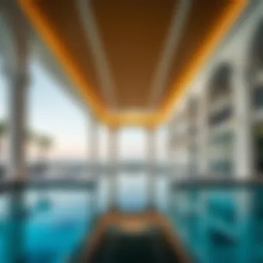 Architectural details of the Mövenpick Resort showcasing its design