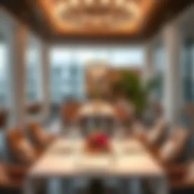 Luxurious dining setup at one of the restaurants in the resort