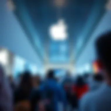Immersive Experience at Nakheel Mall Apple Store Crowd enjoying the immersive experience at Nakheel Mall Apple Store