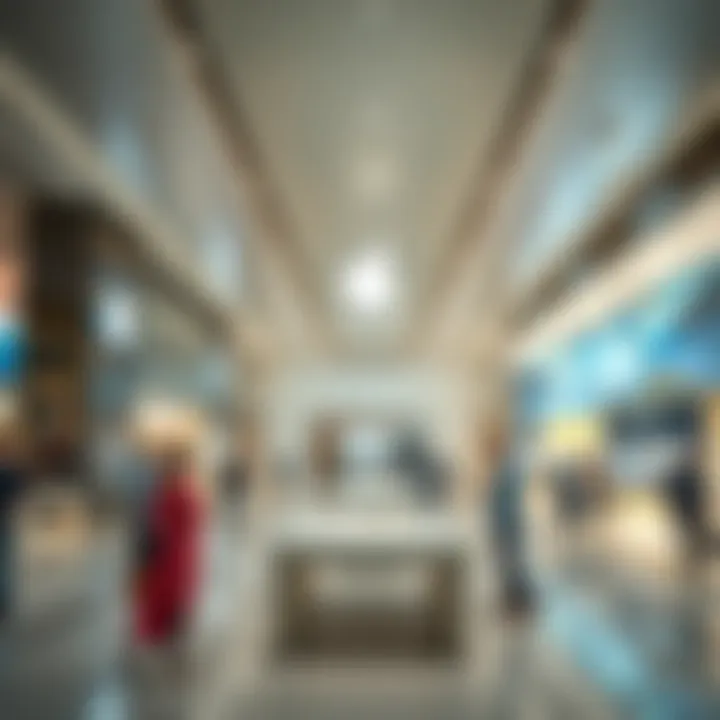 Customer Engagement at Nakheel Mall Apple Store Interior layout of Nakheel Mall Apple Store emphasizing customer engagement