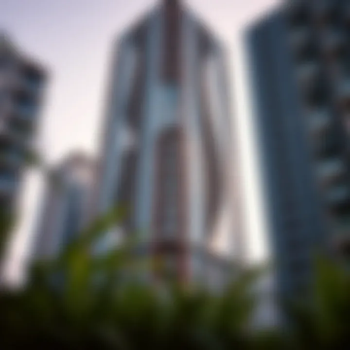 Architectural details of Rawan Tower highlighting modern aesthetics